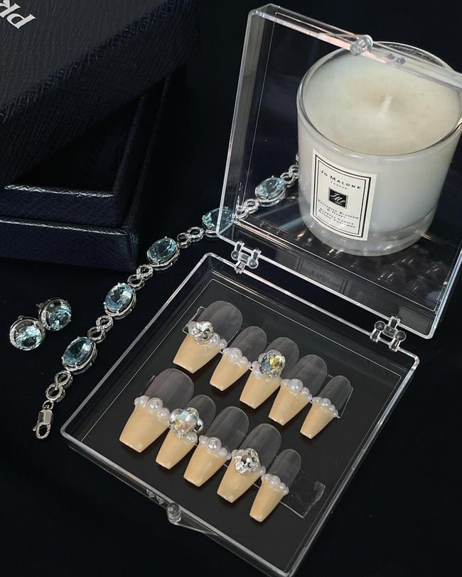 French Tip with Pearls