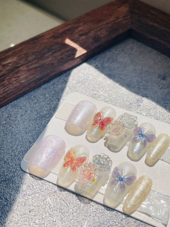 3D Butterfly + Camellia