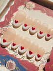 Classic French Tip with Hearts