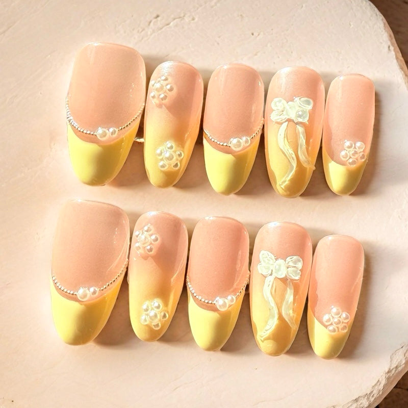 French Tip +3D Ribbon